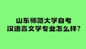 山东师范大学自考汉语言文学专业怎么样?