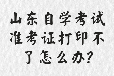 山东自学考试准考证打印