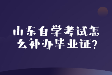 山东自学考试怎么补办毕业证?