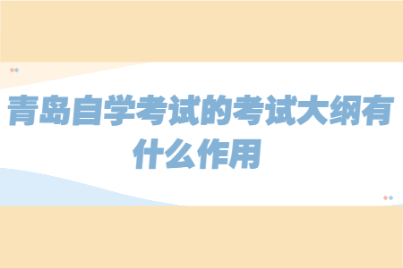 青岛自学考试的考试大纲有什么作用