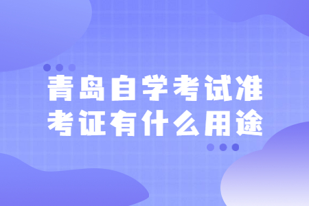 青岛自学考试准考证有什么用途